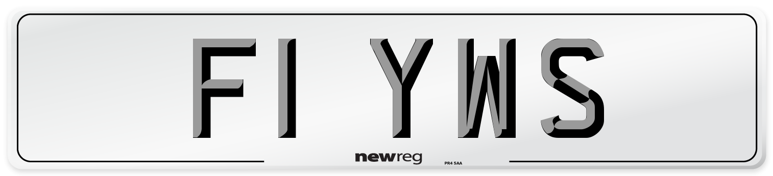 F1 YWS Number Plate from New Reg